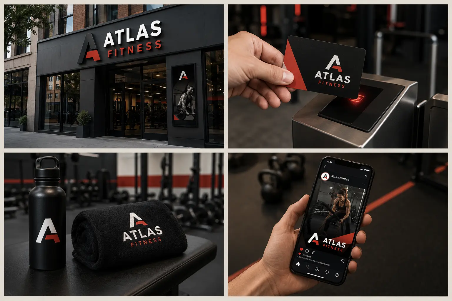 Quatre applications graphiques du projet Atlas Fitness