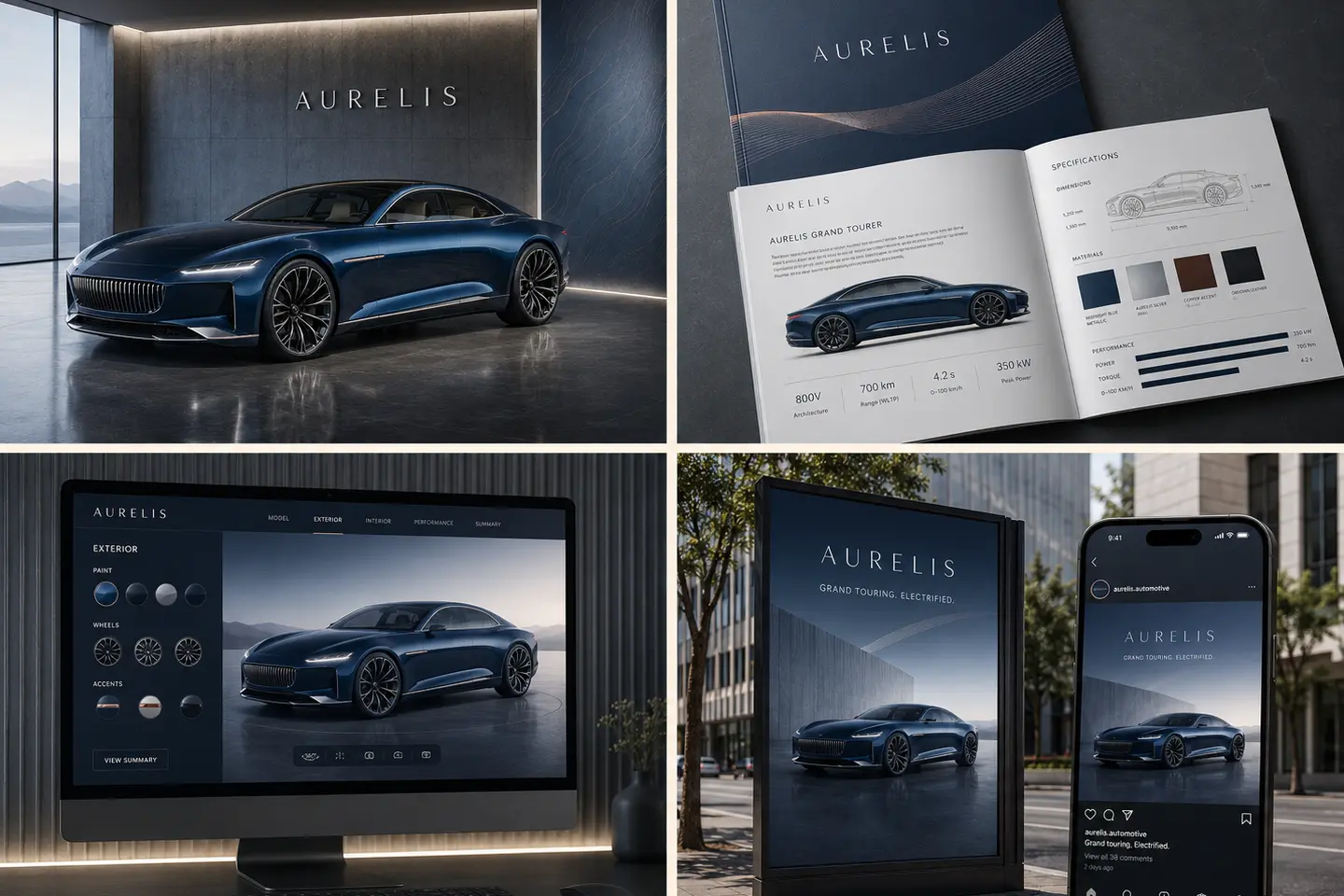 Quatre applications graphiques du projet Aurelis Automotive