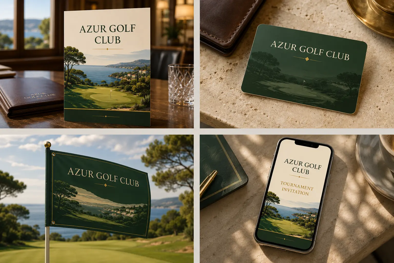 Quatre applications graphiques du projet Azur Golf Club