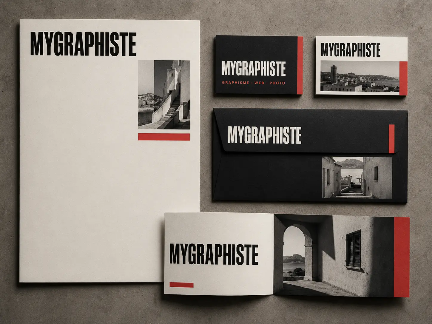 Création de logo et identité visuelle appliquée à des cartes de visite