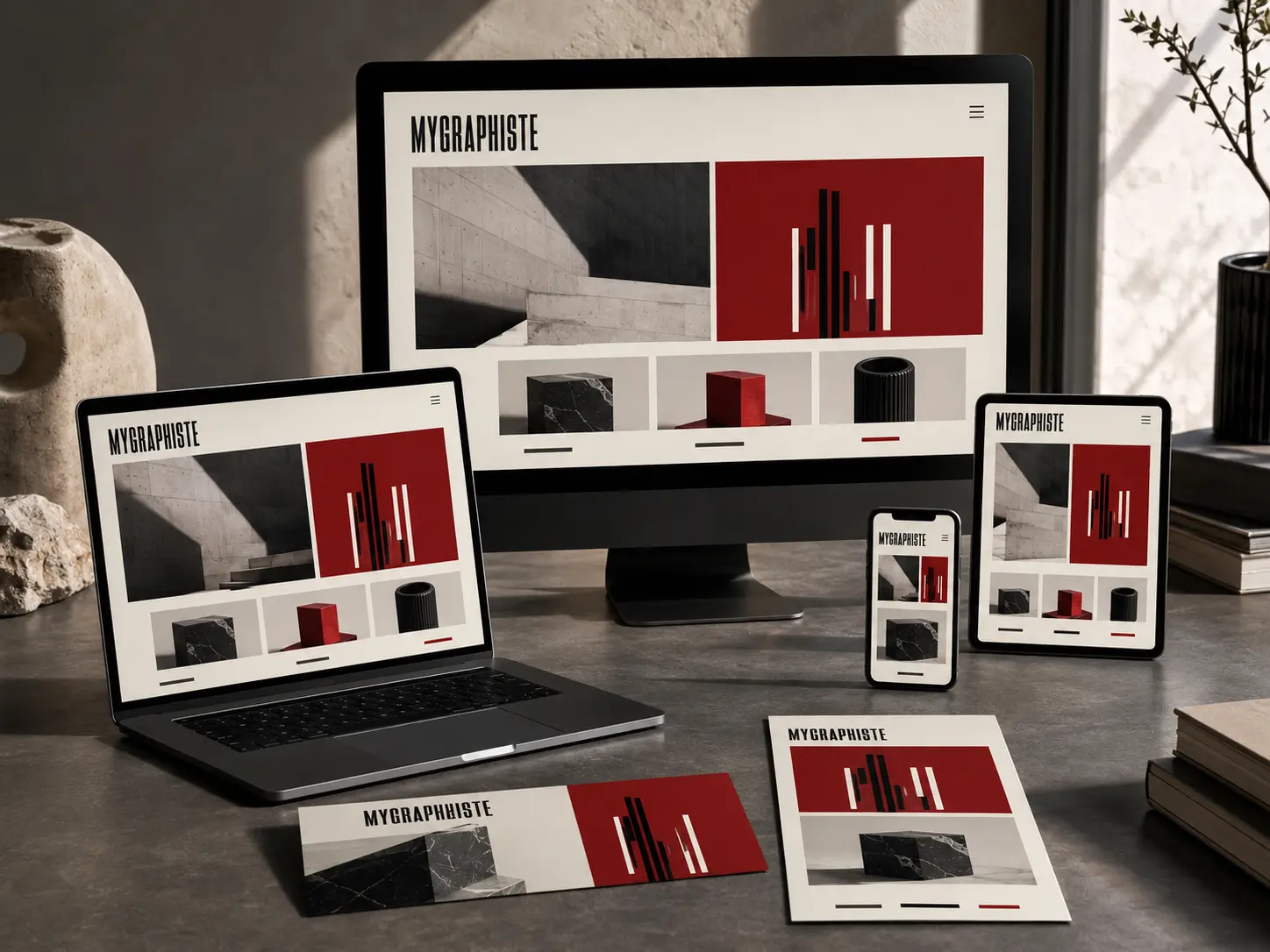 Création de site web sur ordinateur, tablette et smartphone
