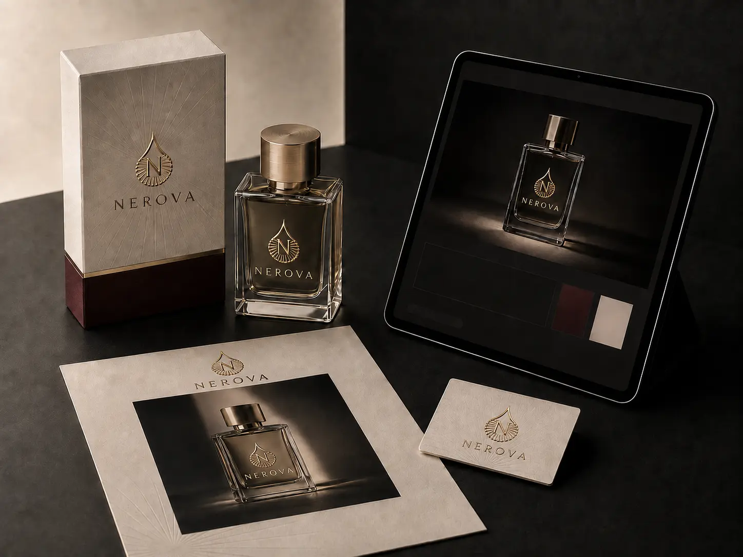 Identité et packaging de parfum Nerova
