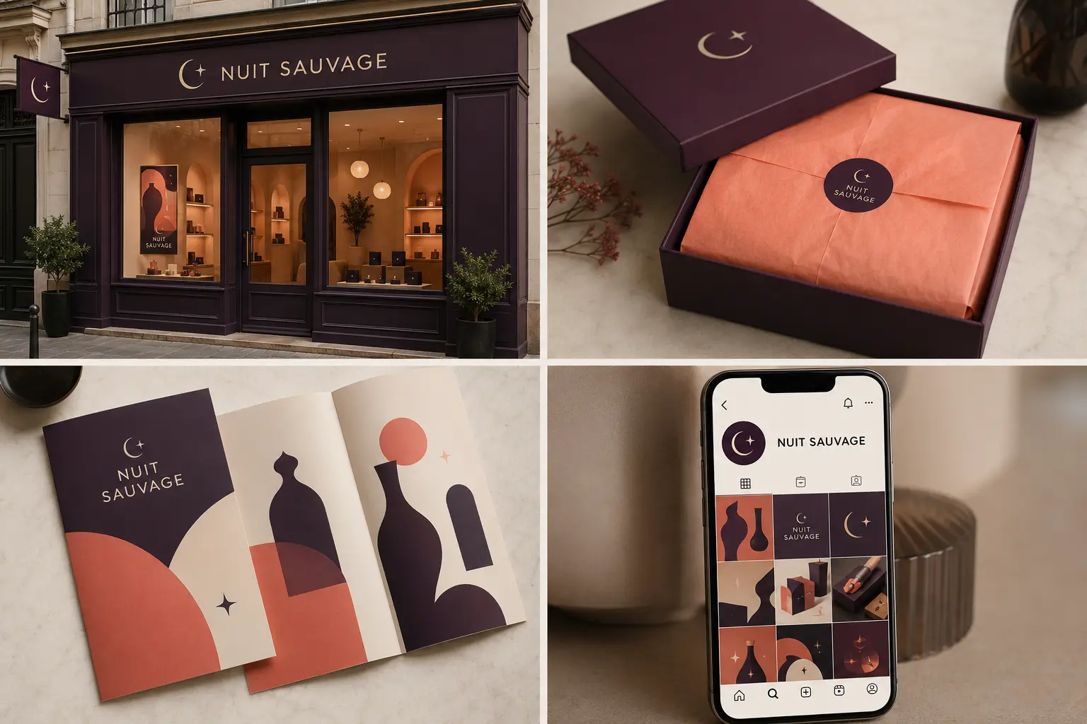 Identité élégante et inclusive pour le love shop Nuit Sauvage